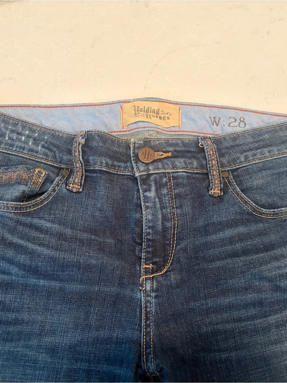 Anthropologie Holding Horses Mid-Rise Dark Wash Jeans  size 28- Blue